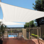 Sunny inch � voile d'ombrage imperm�able 220g / m� - 5 x 4 m - haute densit� - tissu d�perlant - beige ...