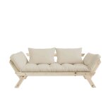 Karup design banquette ajustable bebop en pin massif naturel matelas cru 75x200 + coussins 40x60 inclus ...