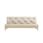 Karup design banquette ajustable fresh en pin massif naturel avec matelas futon beige 140x200