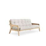 Karup design banquette ajustable grab en pin massif naturel avec matelas futon naturel 130x190