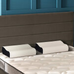 Lot de 2 oreillers ergonomiques bultex à mémoire de forme 33x52 Lot de 2 oreillers ergonomiques bultex à mémoire de forme 33x52