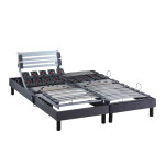 Someo sommier lectrique de relaxation lattes + plots tissu anthracite 2x70x190