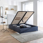 Lit coffre en kit - someo 160x200 bleu Lit coffre en kit - someo 160x200 bleu