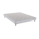 Sommier dco gris perle dunlopillo 15cm pieds inclus 160x200