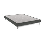 Sommier dunlopillo bellini anthracite 15 cm avec pieds 140x190