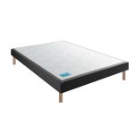 Sommier tapissier pencil ferme gris anthracite - merinos 140x200