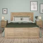 Terre de nuit chevet en bois clair 1 porte avec imitation châtaignier - ch5067 Terre de nuit chevet en bois clair 1 porte avec imitation châtaignier - ch5067