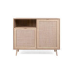 Terre de nuit commode 1 niche 2 portes en imprim cannage - co7073 - 1