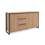 Terre de nuit commode 3 portes 3 tiroirs en bois imitation chne - co7109 - 3