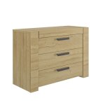 Terre de nuit commode 3 tiroirs avec poignes en mtal - co5074