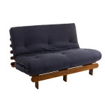 Terre de nuit ensemble matelas futon en coton et structure en bois massif noisette 140x200 anthracite ...