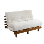 Terre de nuit ensemble matelas futon en coton et structure en bois massif noisette 140x200 ecru Terre de nuit ensemble matelas futon en coton et structure en bois massif noisette 140x200 ecru