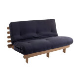 Terre de nuit ensemble matelas futon en coton et structure en bois massif taupe 140x200 anthracite