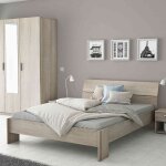 Terre de nuit lit 140x190 / 200 en bois chêne shannon - li158 Terre de nuit lit 140x190 / 200 en bois chêne shannon - li158