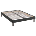 Terre de nuit sommier kit dco gris fonc tapissier pieds inclus 140x190