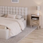 Terre de nuit table de chevet naturel 1 tiroir effet chevron avec pieds en bois massif - ch70104 Terre de nuit table de chevet naturel 1 tiroir effet chevron avec pieds en bois massif - ch70104