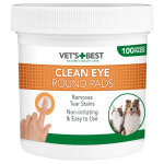 100 disques nettoyants pour les yeux vet's best pour chien et chat