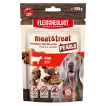 100g fleischeslust meat & treat pearls friandise pour chien au b?uf
