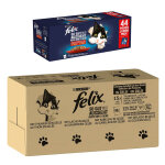 100x85g tendres effils : thon, saumon, cabillaud, colin felix jumbopack nourriture humide pour chat ...