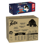 120x80g slection mixte en sauce felix jumbopack nourriture humide pour chat + 44 sachets offerts !