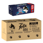 120x85g tendres effils : boeuf, saumon, poulet, thon felix jumbopack nourriture humide pour chat + 44 ...