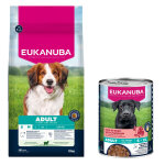 12kg adult small et medium breed agneau et riz premium nutrition eukanuba croquettes pour chien + 3x400g ...