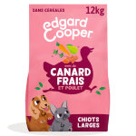 12kg edgard & cooper puppy canard, poulet sans c�r�ales - croquettes pour chien