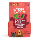 12kg edgard & cooper senior poulet, saumon sans crales - croquettes pour chien