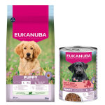 12kg puppy large et giant breed agneau premium nutrition eukanuba croquettes pour chien + 3x400g nourriture ...