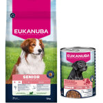 12kg senior small et medium breed agneau et riz premium nutrition eukanuba croquettes pour chien + 3x400g ...