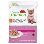 12x 85g natural trainer kitten & young nourriture humide � la dinde pour chat