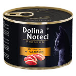 12x185g, dolina noteci premium, nourriture humide pour chats riche en canard
