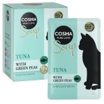 12x40g cosma soup thon, petits pois - pte pour chat