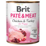 12x800g megapack brit paté & meat puppy, nourriture humide pour chiens au poulet et à la dinde 12x800g megapack brit paté & meat puppy, nourriture humide pour chiens au poulet et à la dinde