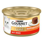12x85g gold gourmet rago�t raffin� au b?uf - p�t�e pour chat