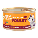 12x85g edgard & cooper adult morceaux en sauce sans crales poulet - pte pour chat