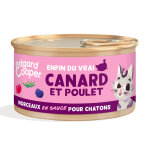 12x85g edgard & cooper kitten morceaux en sauce sans céréales canard, poulet - pâtée pour chat 12x85g edgard & cooper kitten morceaux en sauce sans céréales canard, poulet - pâtée pour chat