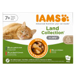 12x85g iams advanced nutrition senior 7 + land collection en gel�e nourriture pour chats humide