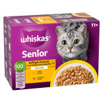 24x85g whiskas senior senior 11 + s�lection de volaille en gel�e - p�t�e pour chat