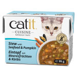 12x95 g ragot catit cuisine aux fruits de mer et au potiron, nourriture humide pour chat