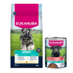 15kg adult small breed au poulet premium nutrition eukanuba croquettes pour chien + 3x400g nourriture ...