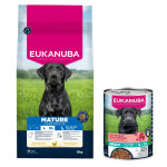 15kg mature large et giant breed au poulet premium nutrition eukanuba croquettes pour chien + 3x400g ...