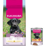 15kg puppy large et giant breed au pouletpremium nutrition eukanuba croquettes pour chien + 3x400g nourriture ...