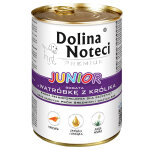 24 x 400 g dolina noteci premium junior, foie de lapin, nourriture humide pour chiens
