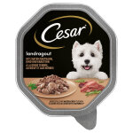 56x150g de barquettes cesar ragot dinde, b?uf, herbes - pte pour chien