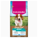 2x12kg eukanuba grain free adult small & medium poisson de mer croquettes pour chien