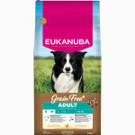 12kg eukanuba grain free adult small & medium poulet croquettes pour chien