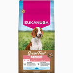 2x12kg eukanuba grain free senior small & medium croquettes pour chien