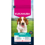2x12kg eukanuba premium nutrition adult small & medium breed saumon sec