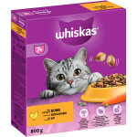 2x800g whiskas 7 + senior poulet - croquettes pour chat